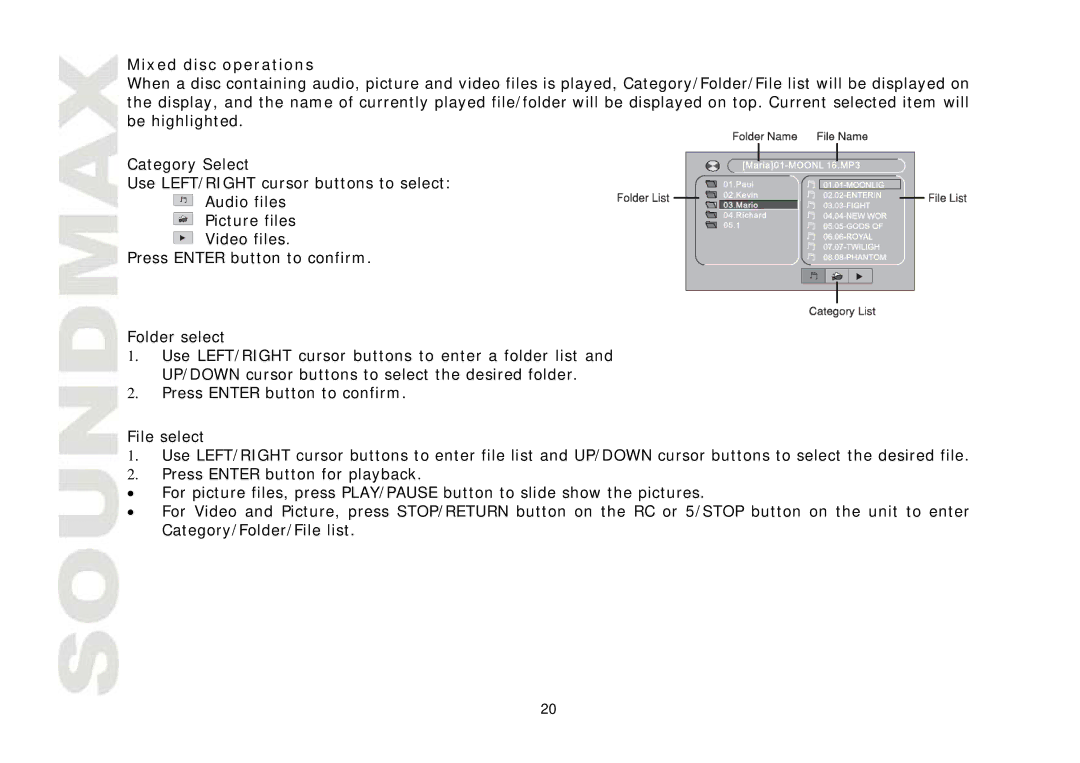 SoundMax SM-CMD3011 instruction manual Mixed disc operations 