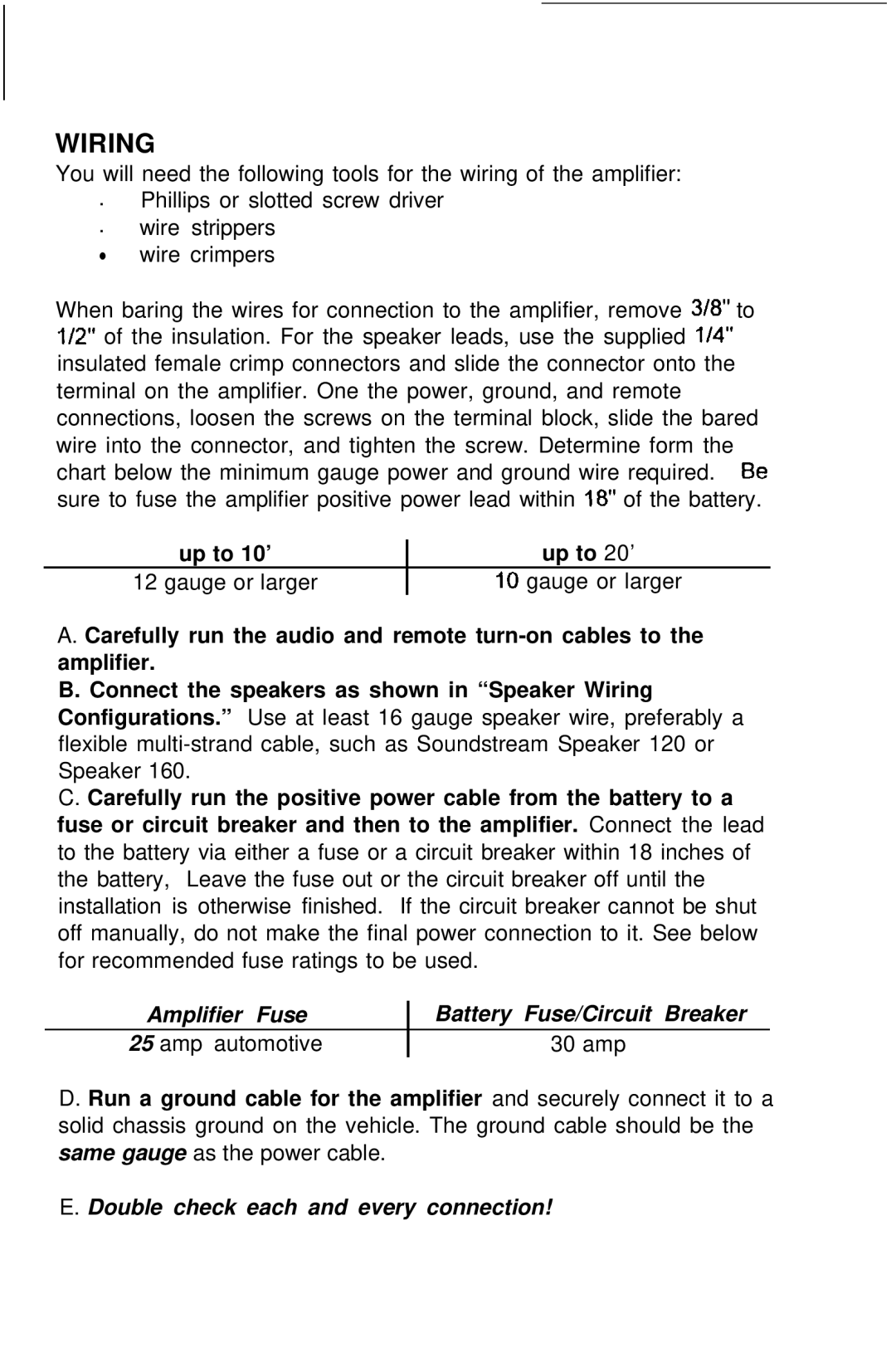 Soundstream Technologies 110.2 manual Wiring 