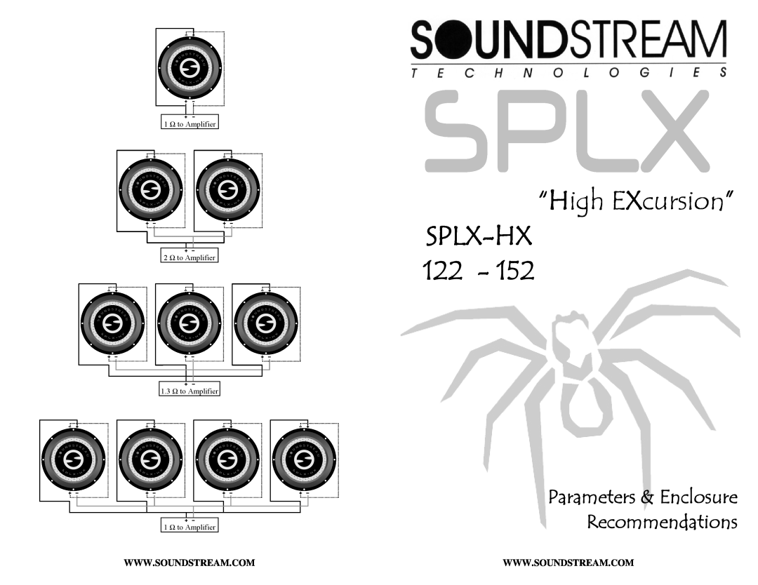 Soundstream Technologies 122-152 manual “High EXcursion”, SPLX-HX122, Parameters & Enclosure Recommendations 