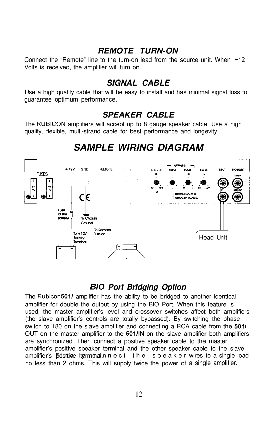 Soundstream Technologies 501 owner manual Sample Wiring Diagram, Remote TURN-ON 