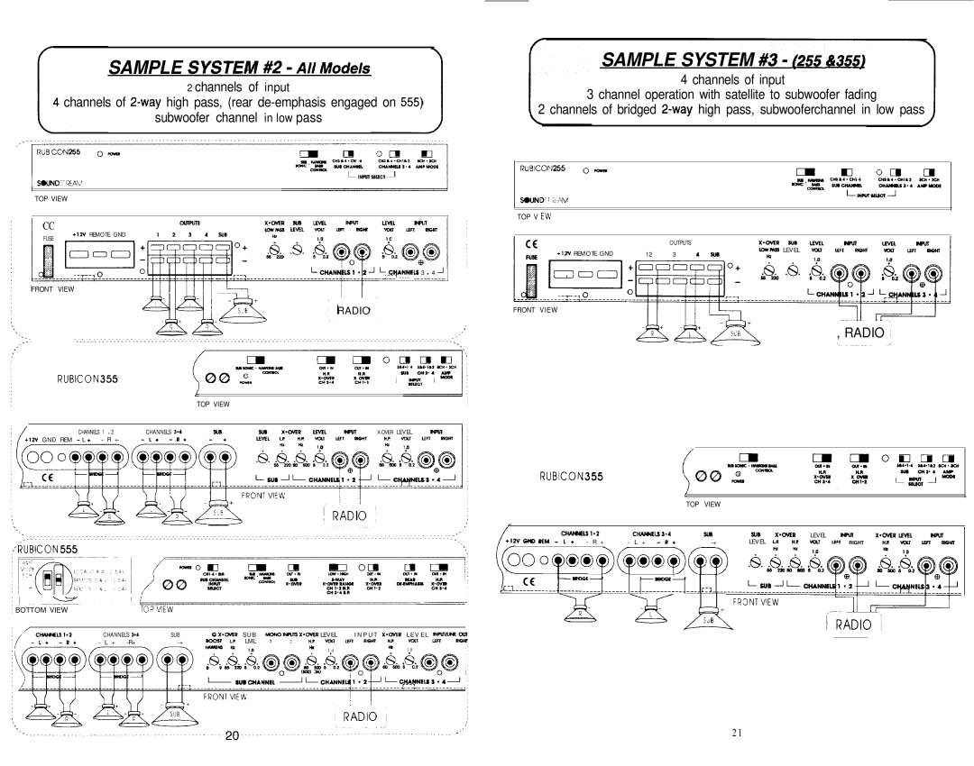 Soundstream Technologies 355, 555, 255 specifications Sample SY$TEllU #2 -All Mode/s, Sample System #3 /2ss ag55 