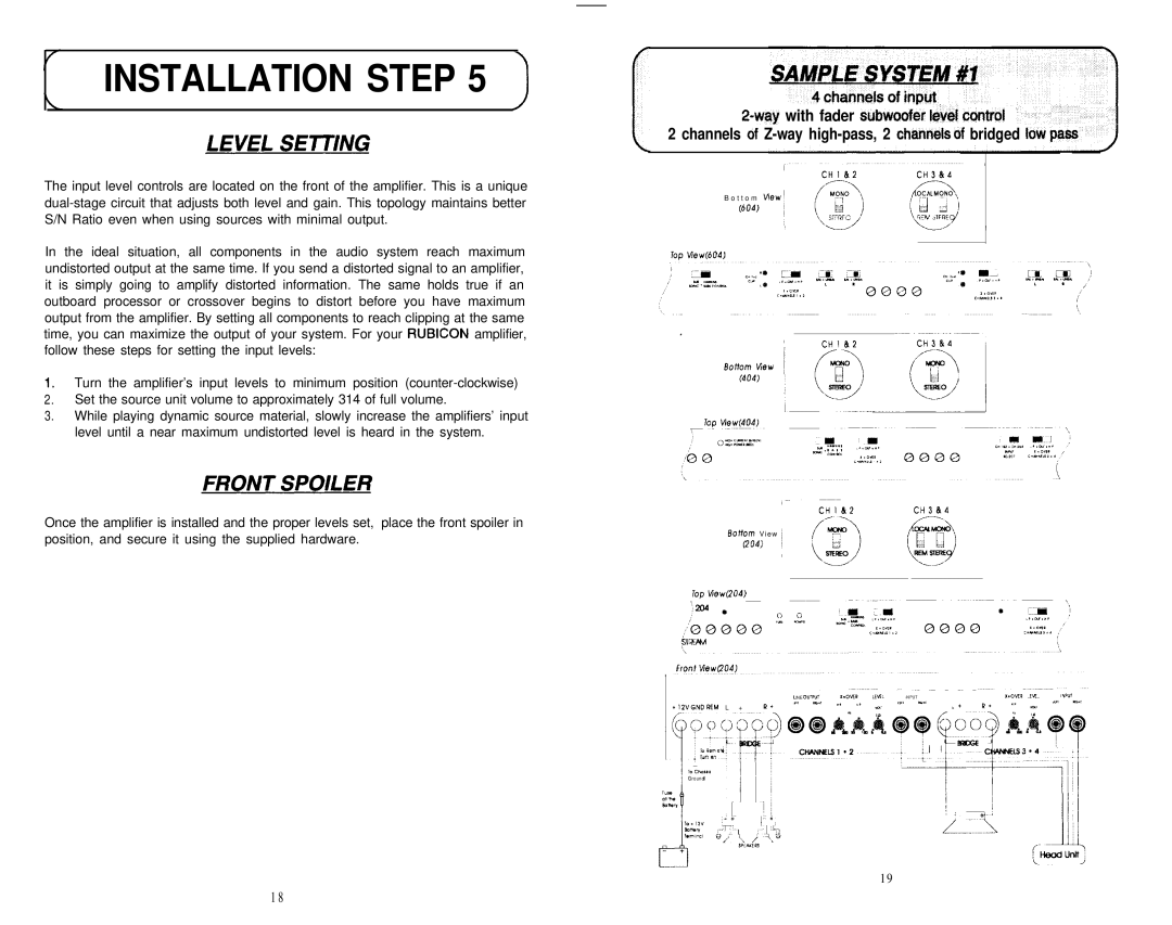 Soundstream Technologies 204, 604, 404 owner manual Installation 