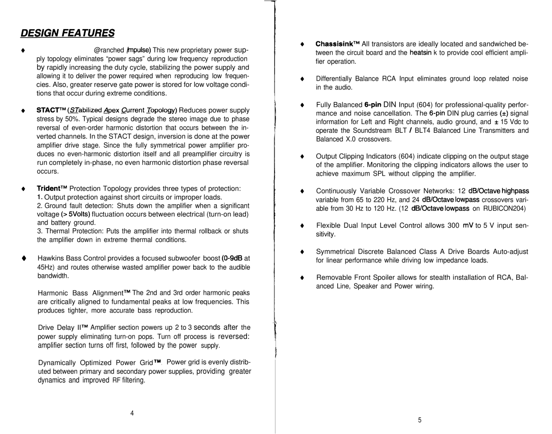 Soundstream Technologies 604, 204, 404 owner manual 