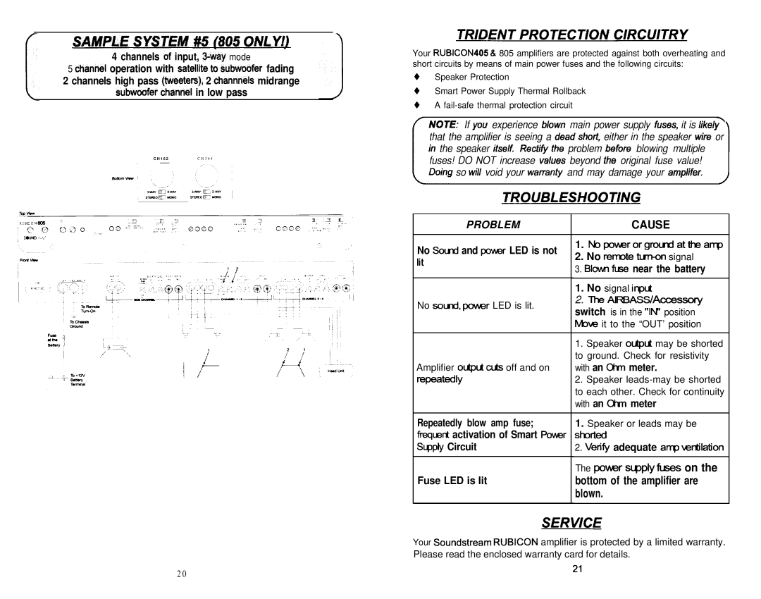 Soundstream Technologies 405, 805 owner manual SAAii?P&~ SysTE/u ,#5, ME ONfmYl 