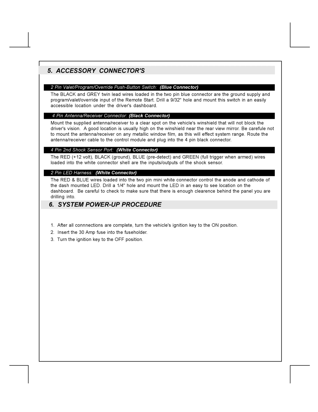 Soundstream Technologies CA 160 installation instructions Accessory Connectors, System POWER-UP Procedure 