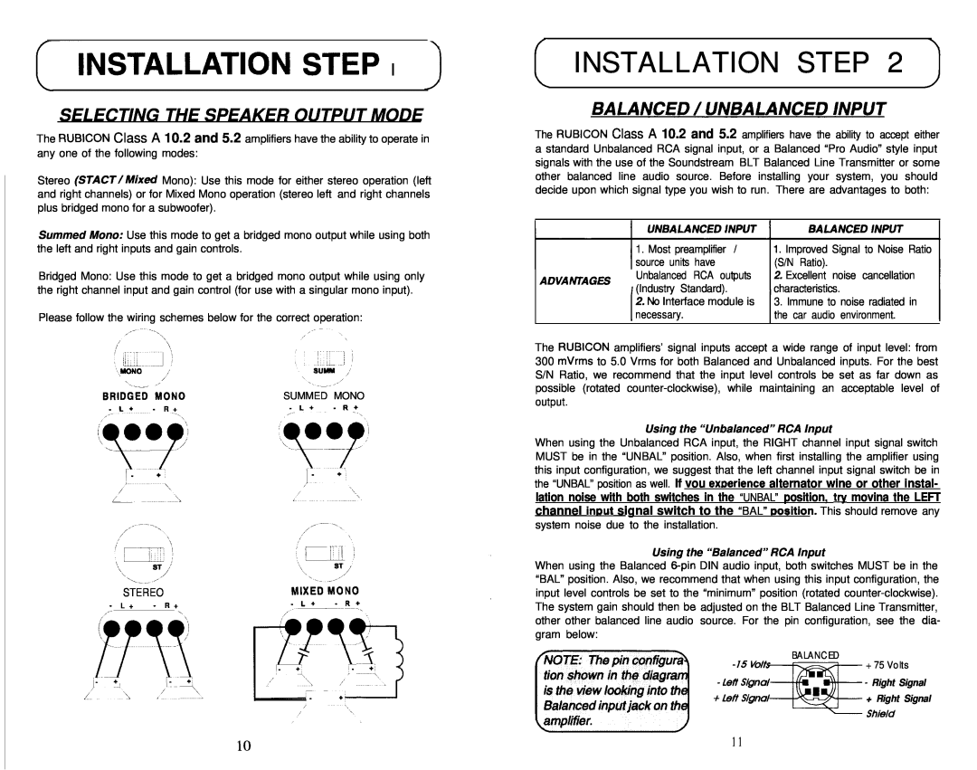 Soundstream Technologies Class A 5.2 102 ~Installati~N Step, Installation Step, iiON, Selecting The Speaker Output Mode 