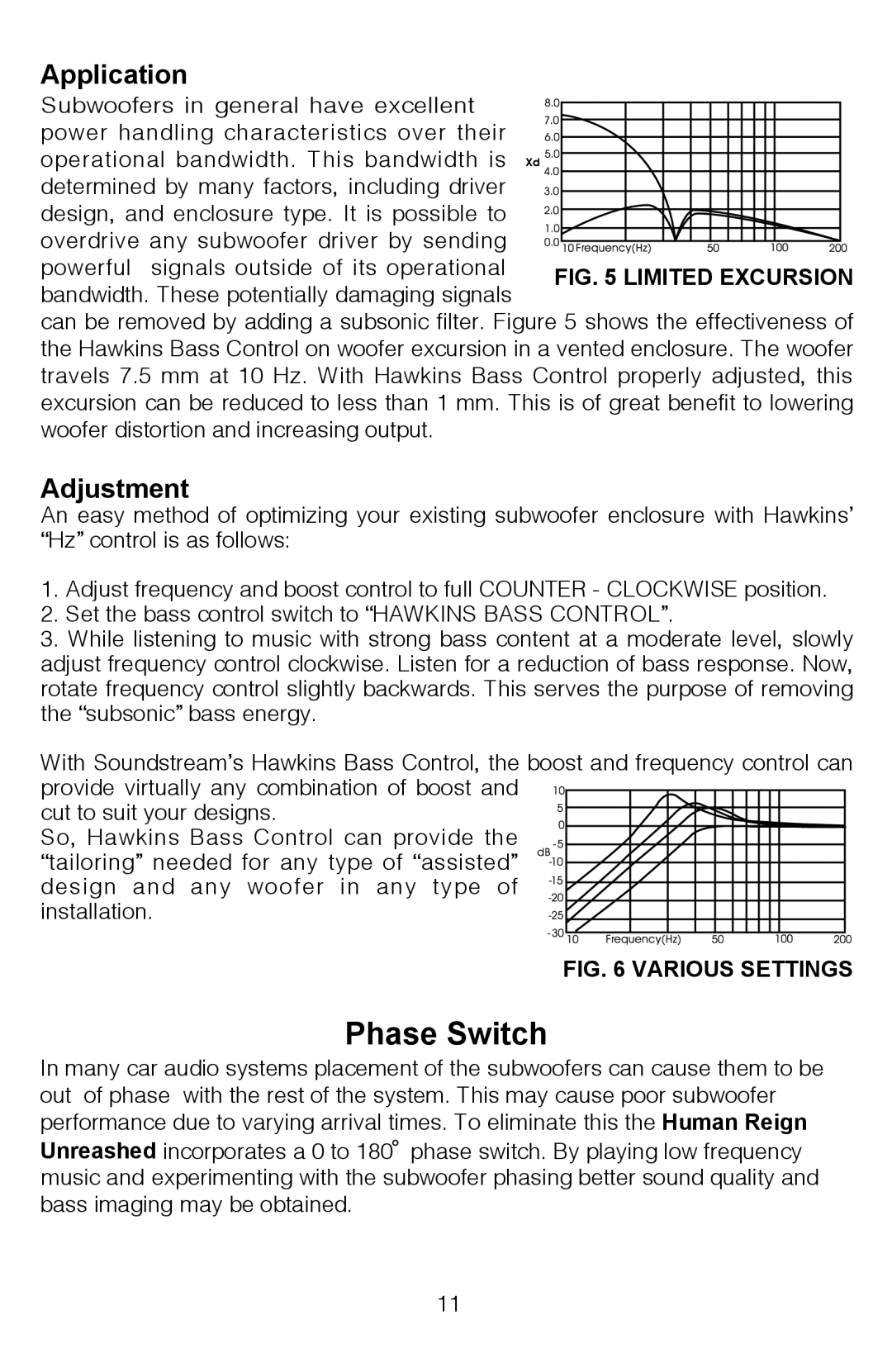 Soundstream Technologies HRU. 2, HRU. 4 owner manual Phase Switch 