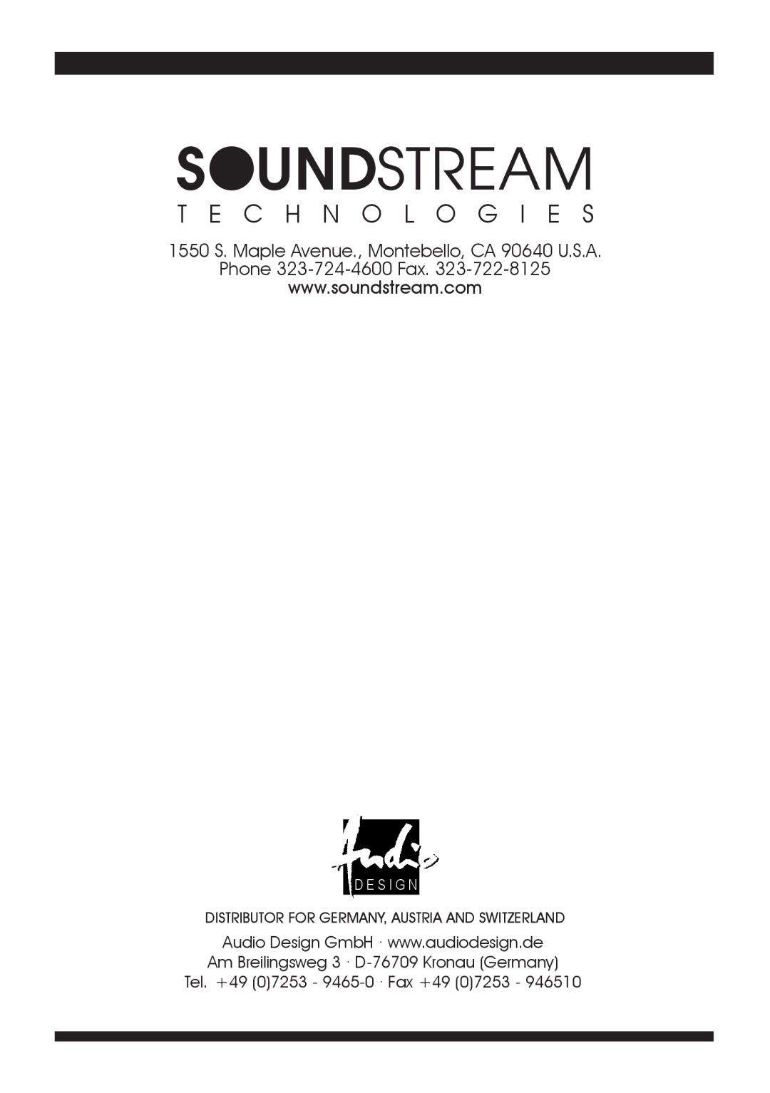 Soundstream Technologies LW2.240 owner manual C H N O L O G I E S 