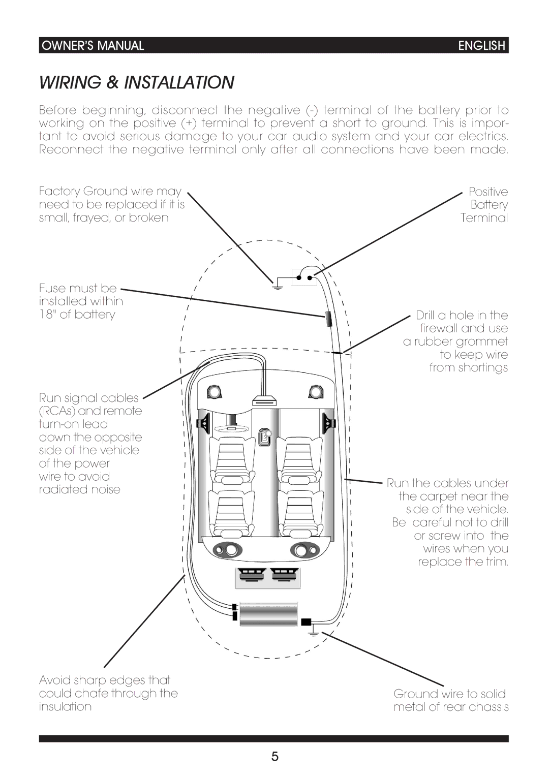 Soundstream Technologies LW2.240 owner manual Wiring & Installation 