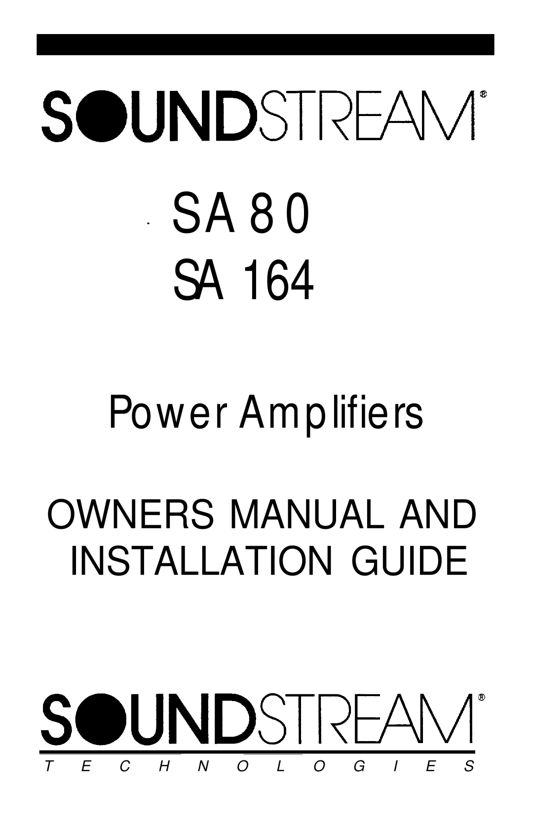 Soundstream Technologies SA 164 owner manual Soundstream’ 