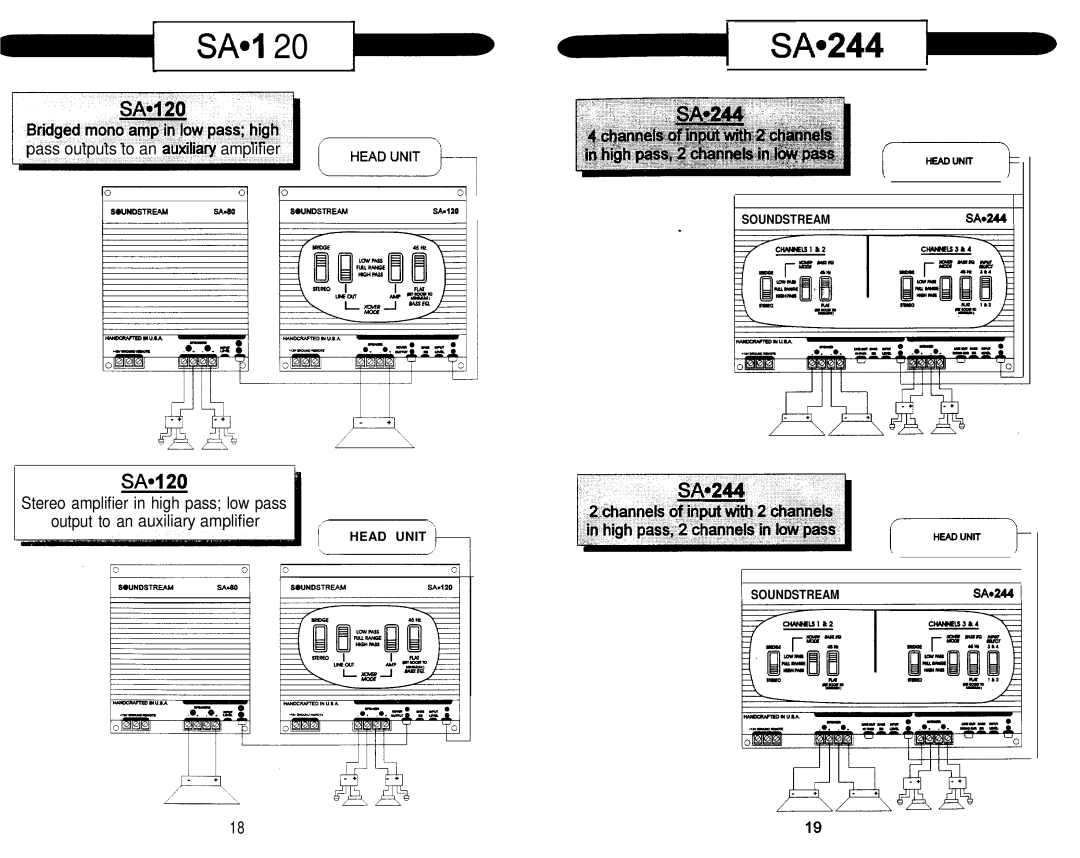 Soundstream Technologies SA.244, SA.120, SA.245 owner manual SAd SAe244 