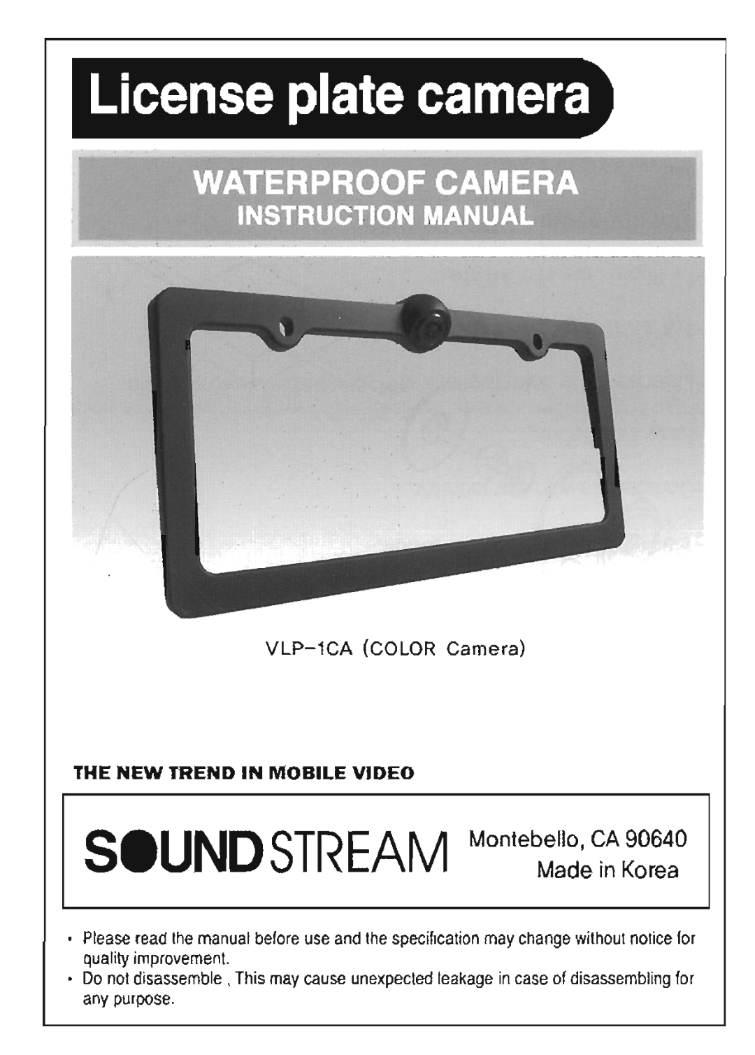 Soundstream Technologies VLP-1CA manual 