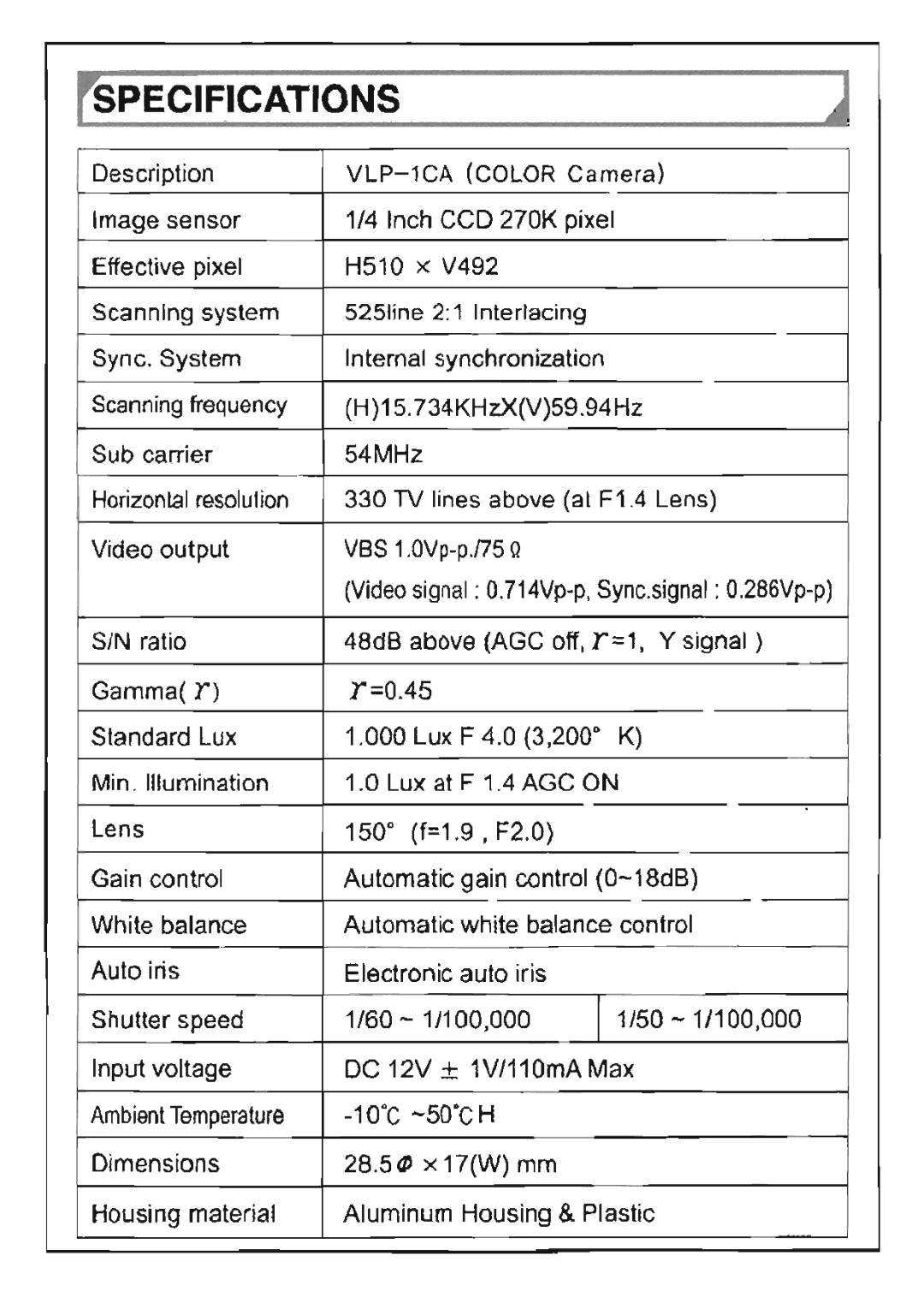 Soundstream Technologies VLP-1CA manual 