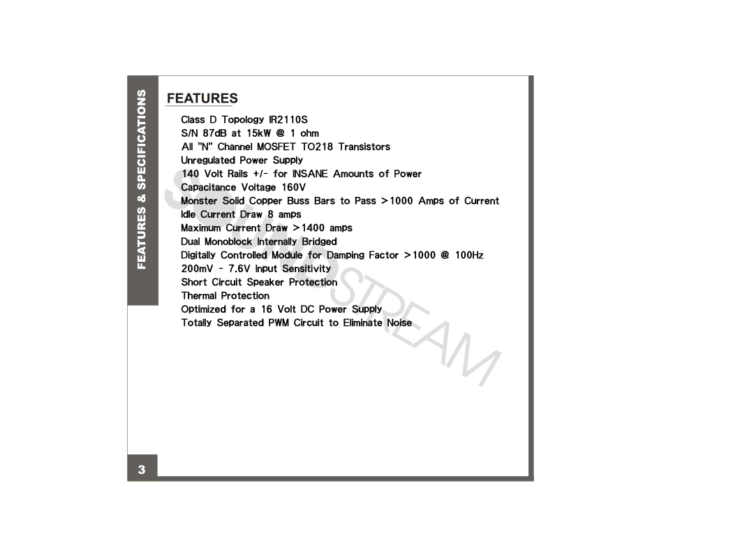 Soundstream Technologies XXX-15000D manual 