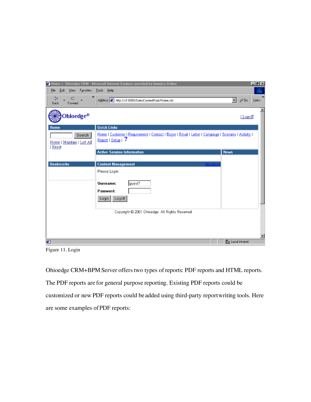 Source Technologies CRM+BPM manual Login 