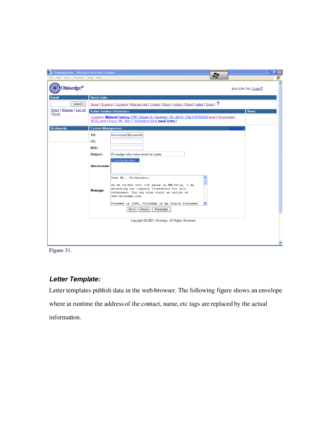 Source Technologies CRM+BPM manual Letter Template 