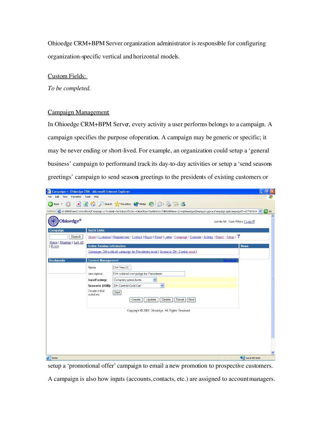 Source Technologies CRM+BPM manual To be completed, Campaign Management 