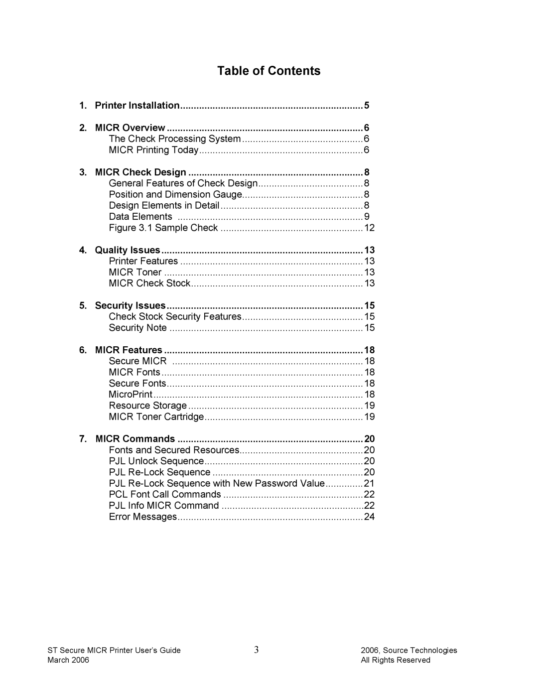 Source Technologies ST9510 manual Table of Contents 