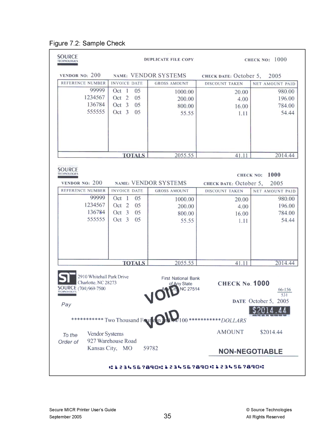 Source Technologies ST9530 manual Sample Check 