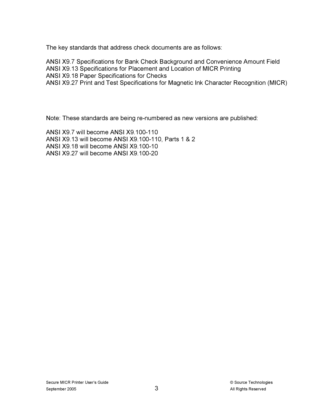 Source Technologies ST9530 manual Secure Micr Printer User’s Guide 