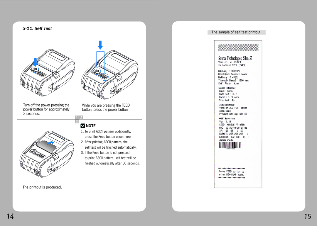 Source Technologies STM.57W specifications Self Test 