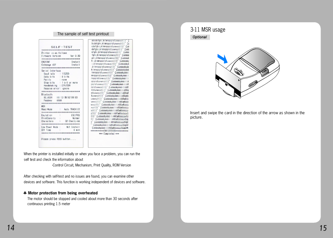 Source Technologies STM.58B specifications MSR usage, Motor protection from being overheated 