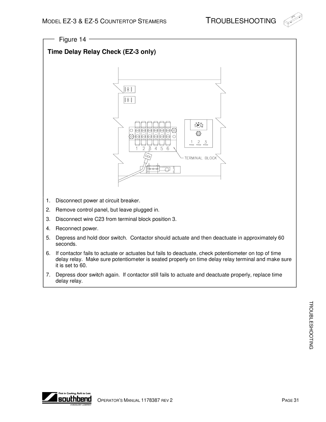 Southbend EZ-5 manual Time Delay Relay Check EZ-3 only 