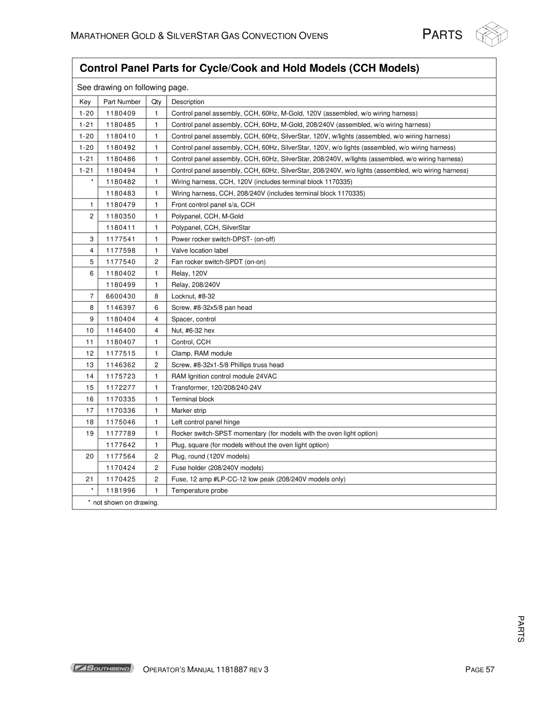 Southbend Marathoner manual Parts 