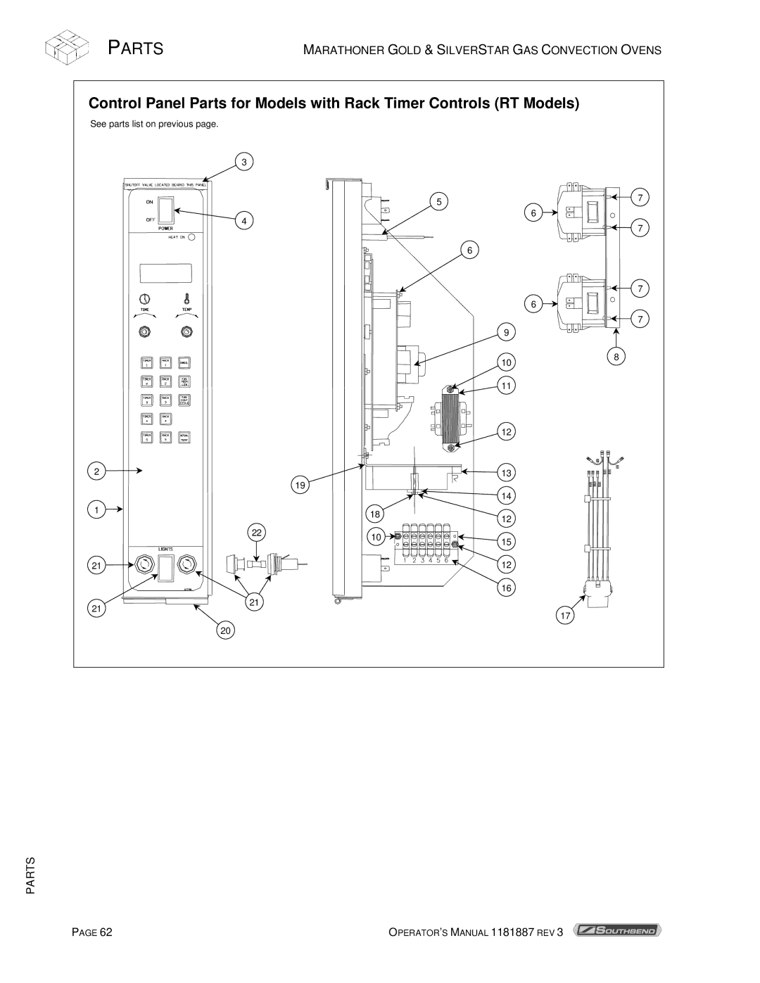 Southbend Marathoner manual Parts 