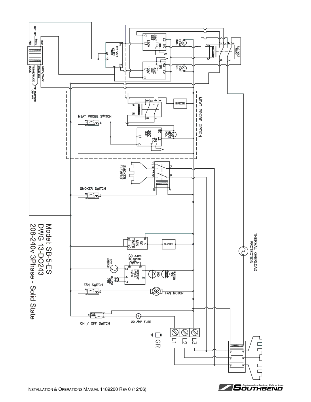 Southbend SB-10-ES, SB-5-ES manual Installation & Operations Manual 1189200 REV 0 12/06 