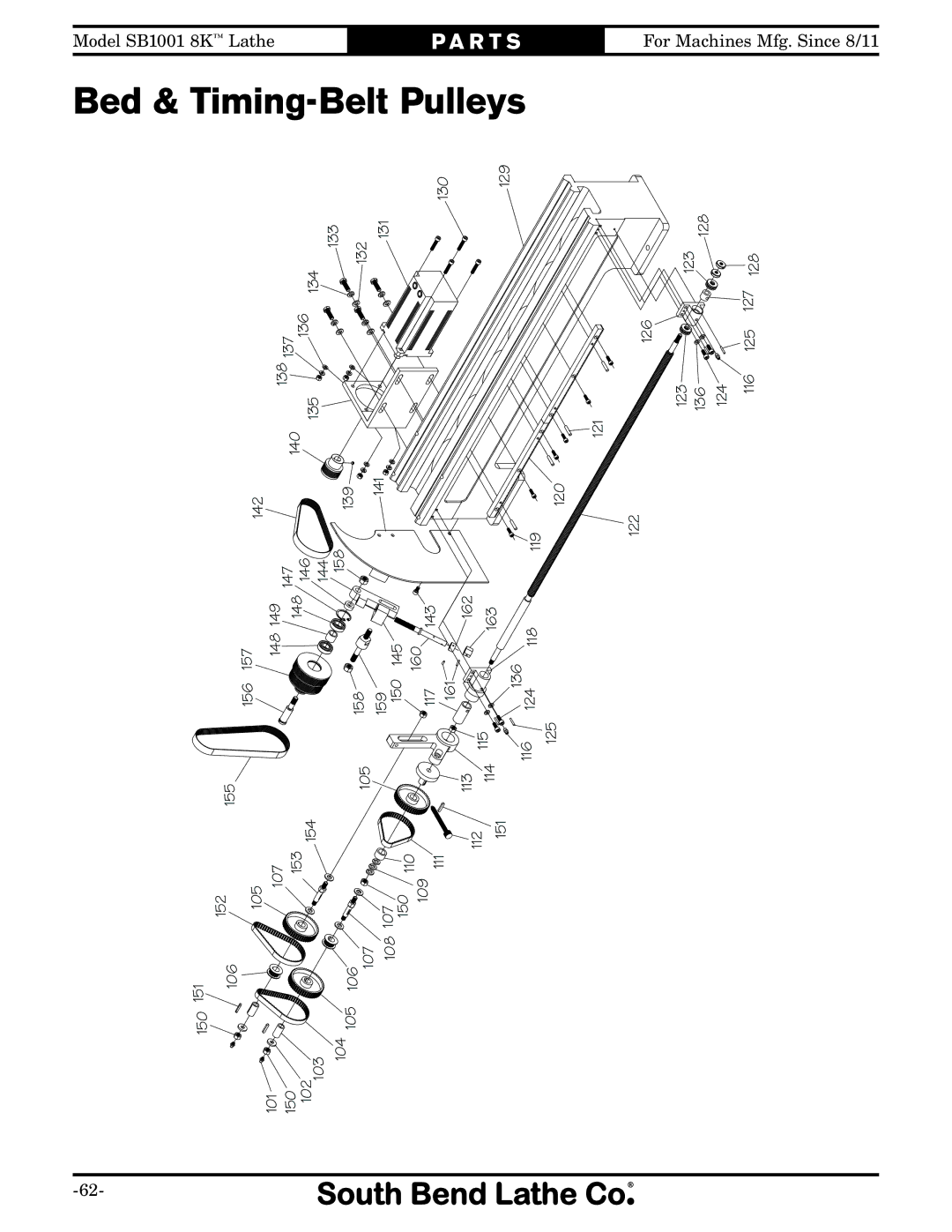 Southbend SB1001 owner manual Bed & Timing-Belt 