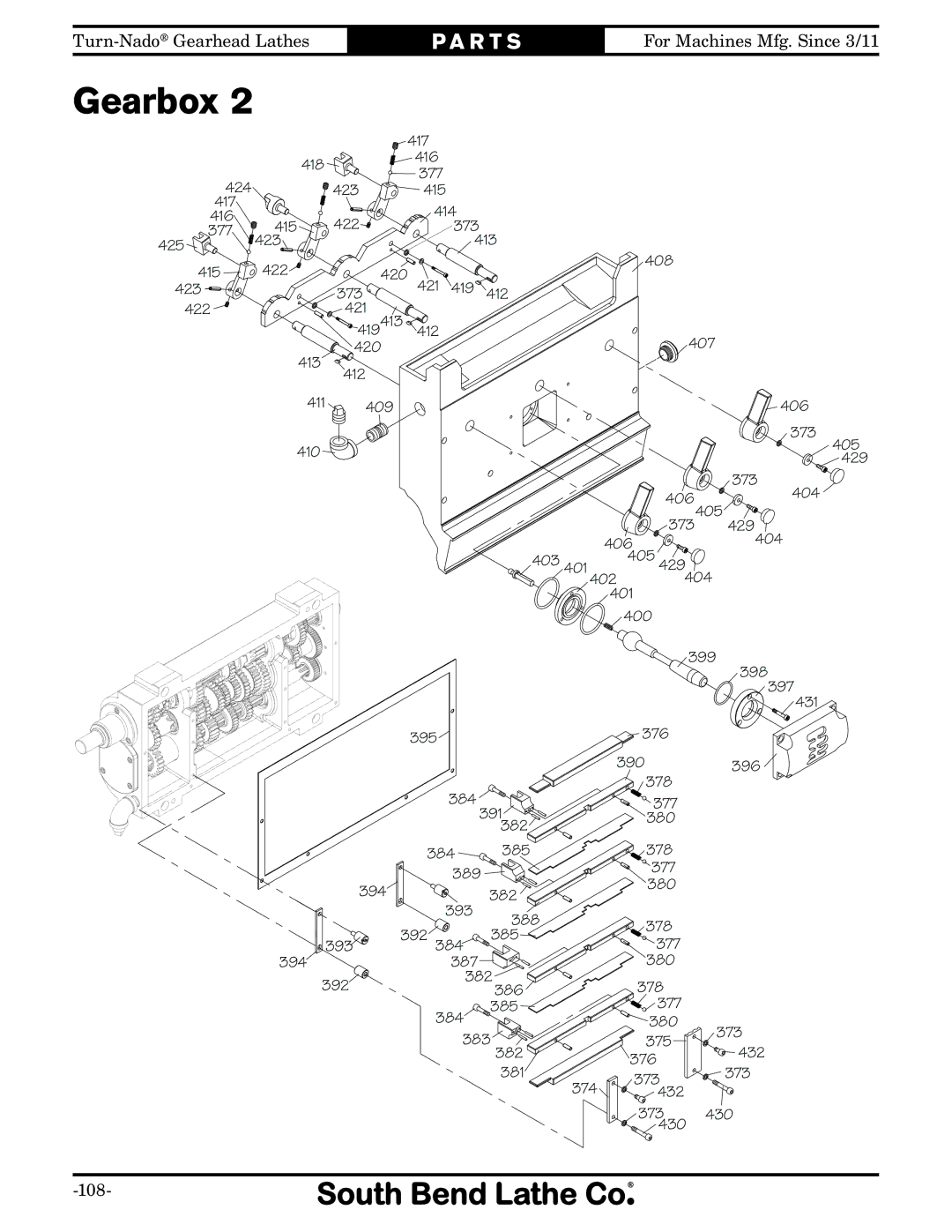 Southbend SB10146PF owner manual 108 