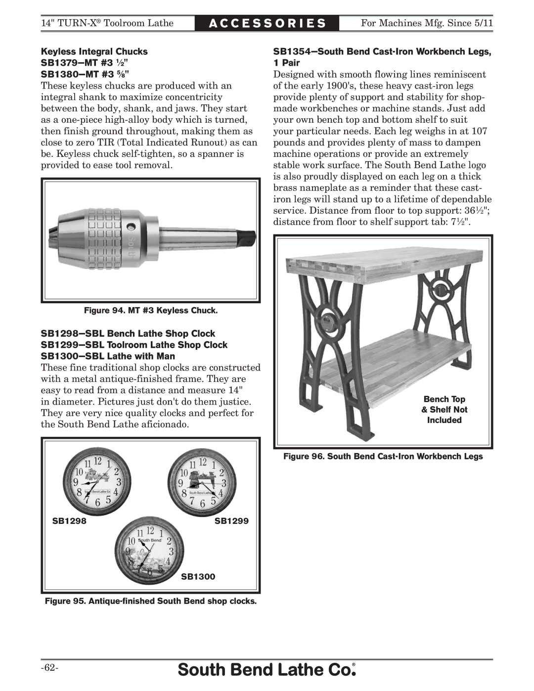 Southbend sb1039 owner manual Keyless Integral Chucks SB1379-MT #3 1⁄2 SB1380-MT #3 5⁄8 