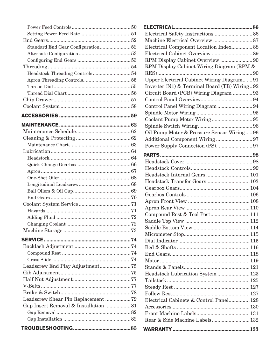 Southbend SB1051 owner manual Warranty 