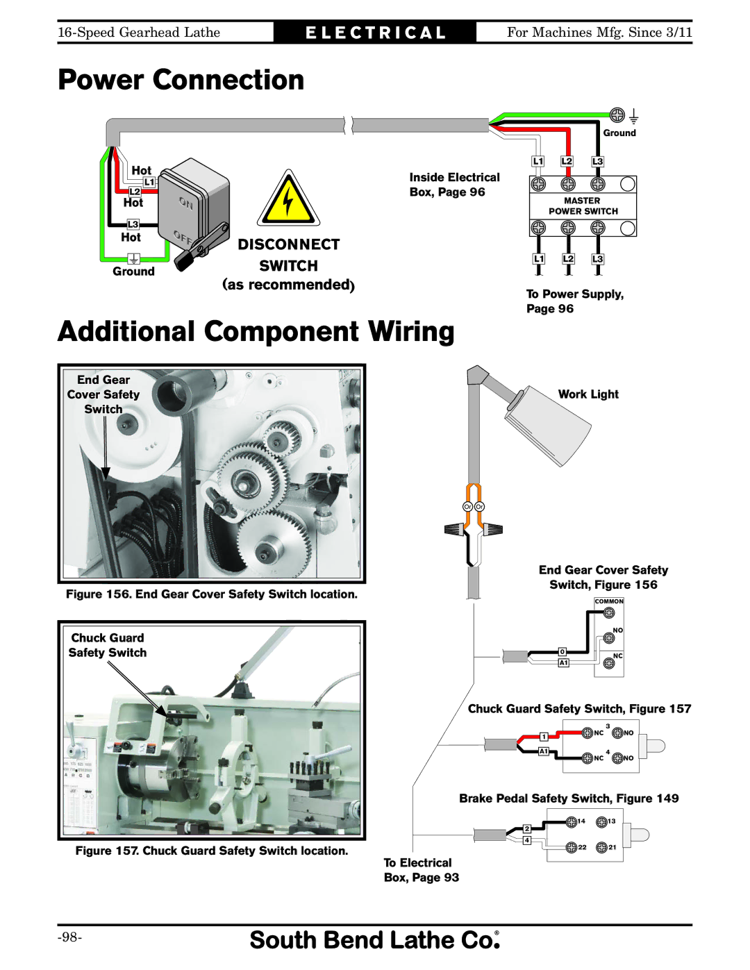 Southbend SB1053 owner manual Additional Component Wiring, Additional com ponent 