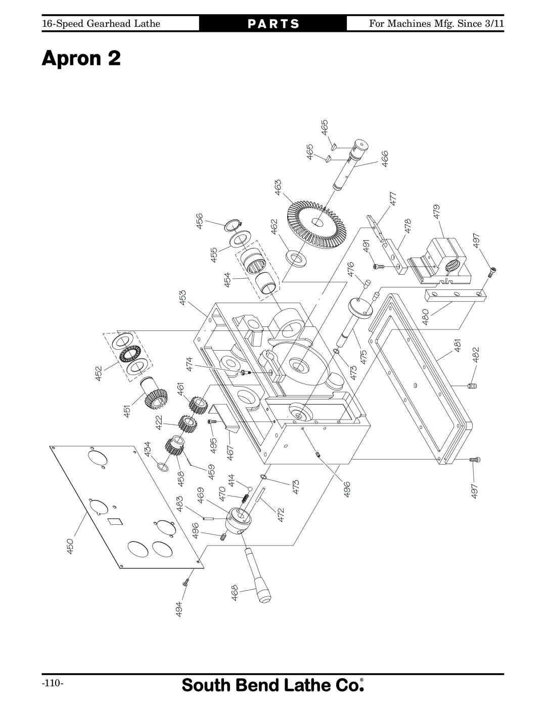 Southbend SB1053F Turn-X owner manual 110 