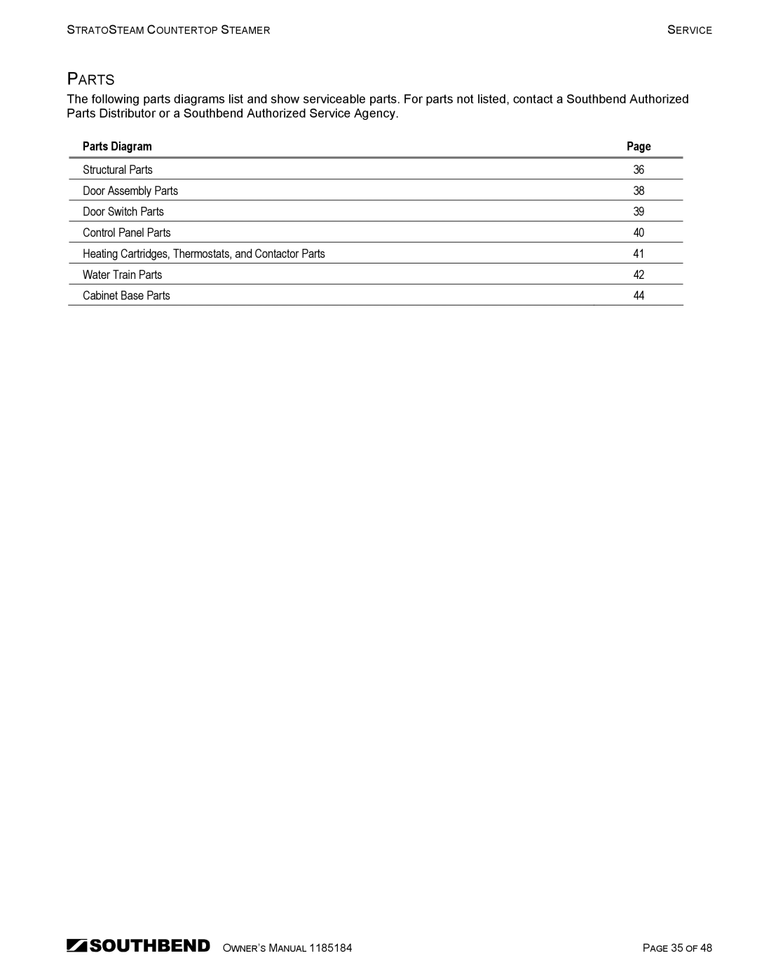 Southbend STRE-3D owner manual Parts Diagram 