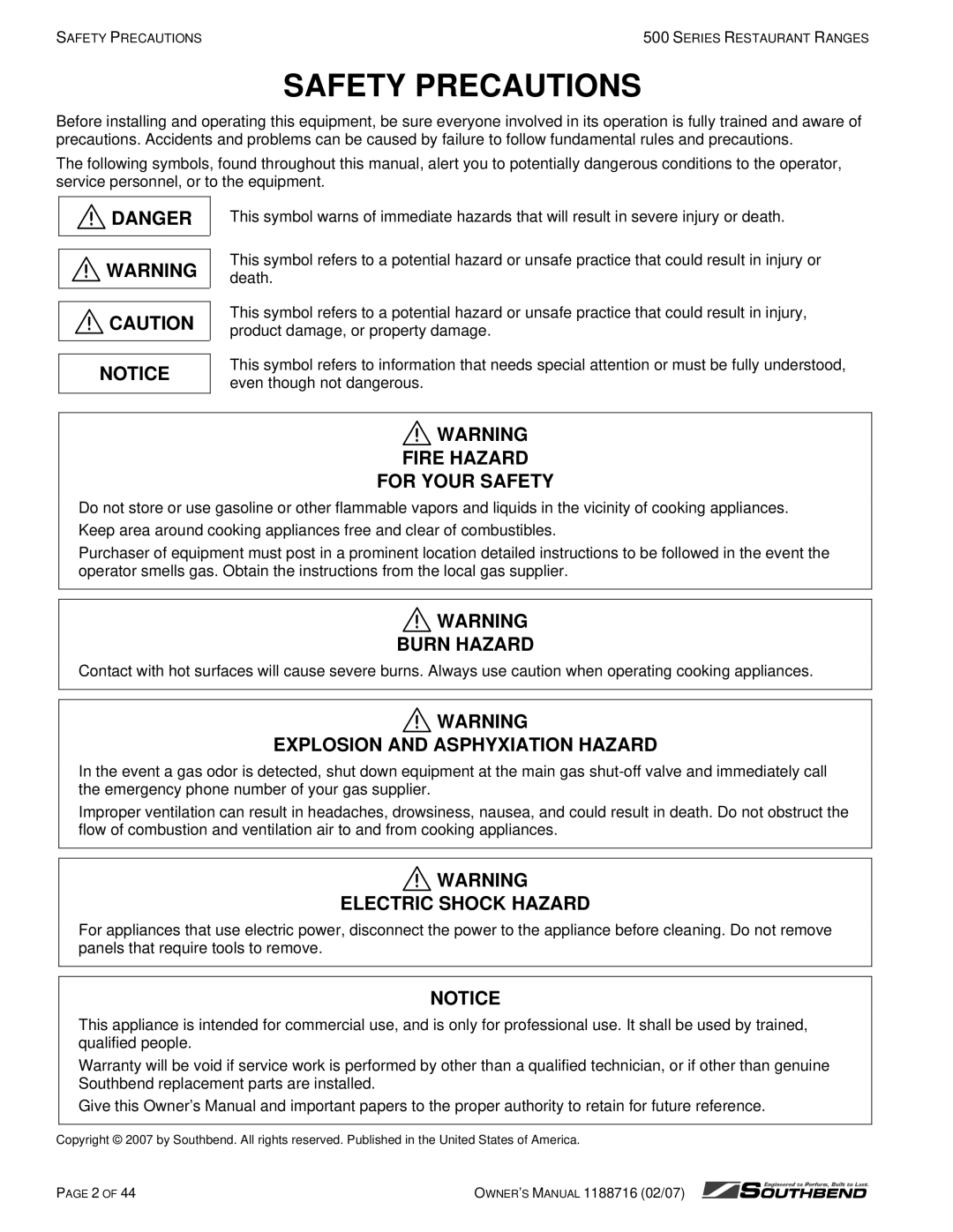 Southbend X536A, X560AA, X536D, S560DD, S536D, X560AD, S560AA, S560AD, X560DD S536A owner manual Safety Precautions 