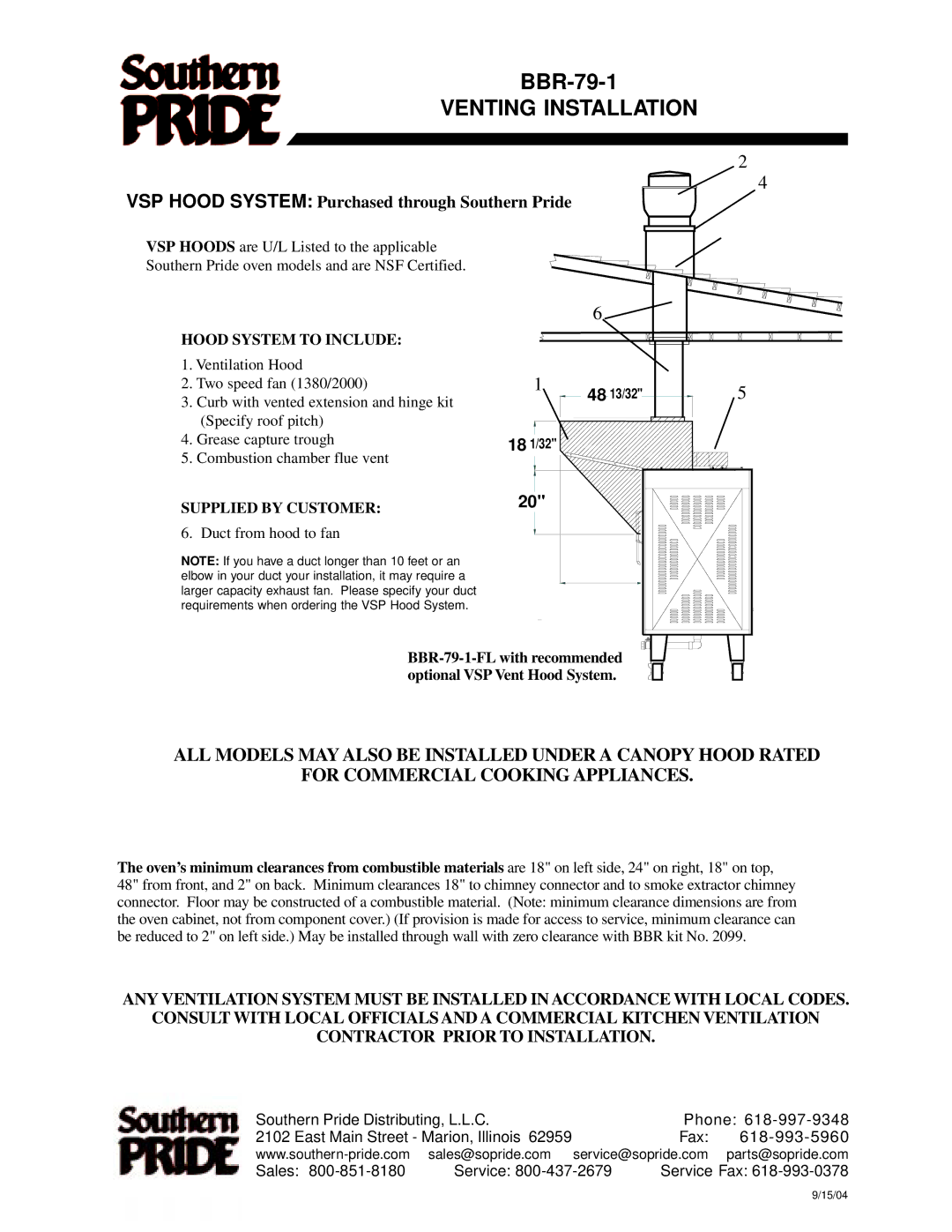 Southern Pride BBR-700-SL, SC-600-SM, XLR-1400-SLSE, XLR-1600-4-SL, SC-100-SM, BBR-79-3-SSE manual BBR-79-1 