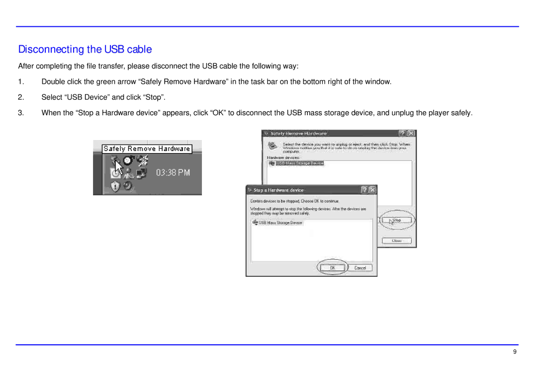 Southern Telecom SMP517-4 manual Disconnecting the USB cable 