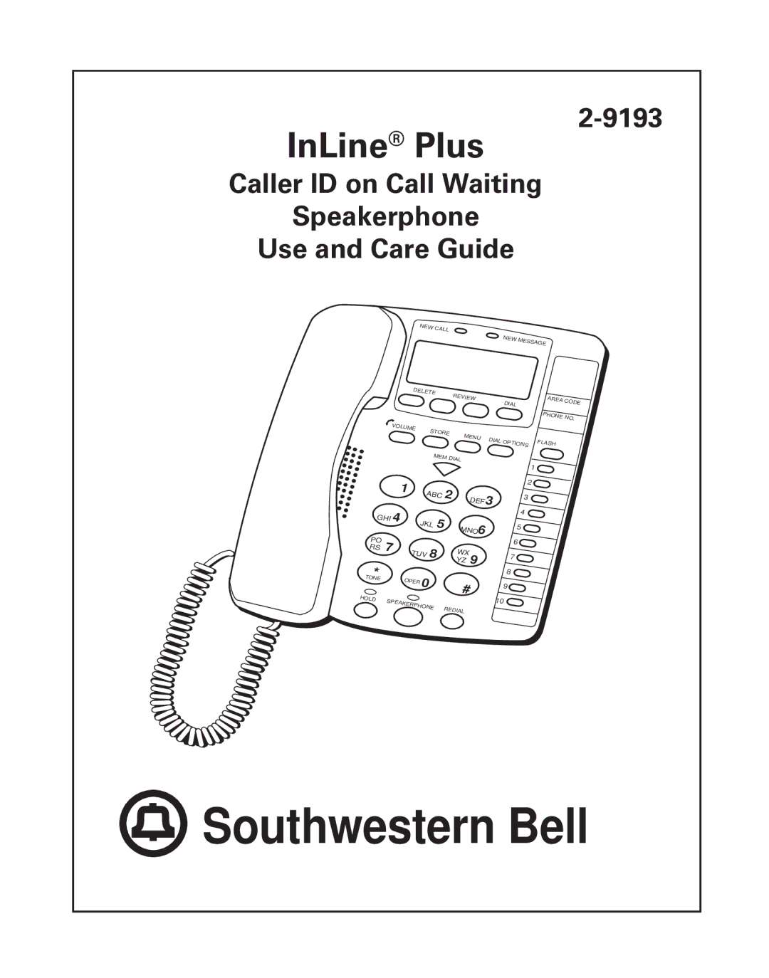 Southwestern Bell 2-9193 manual Southwestern Bell 