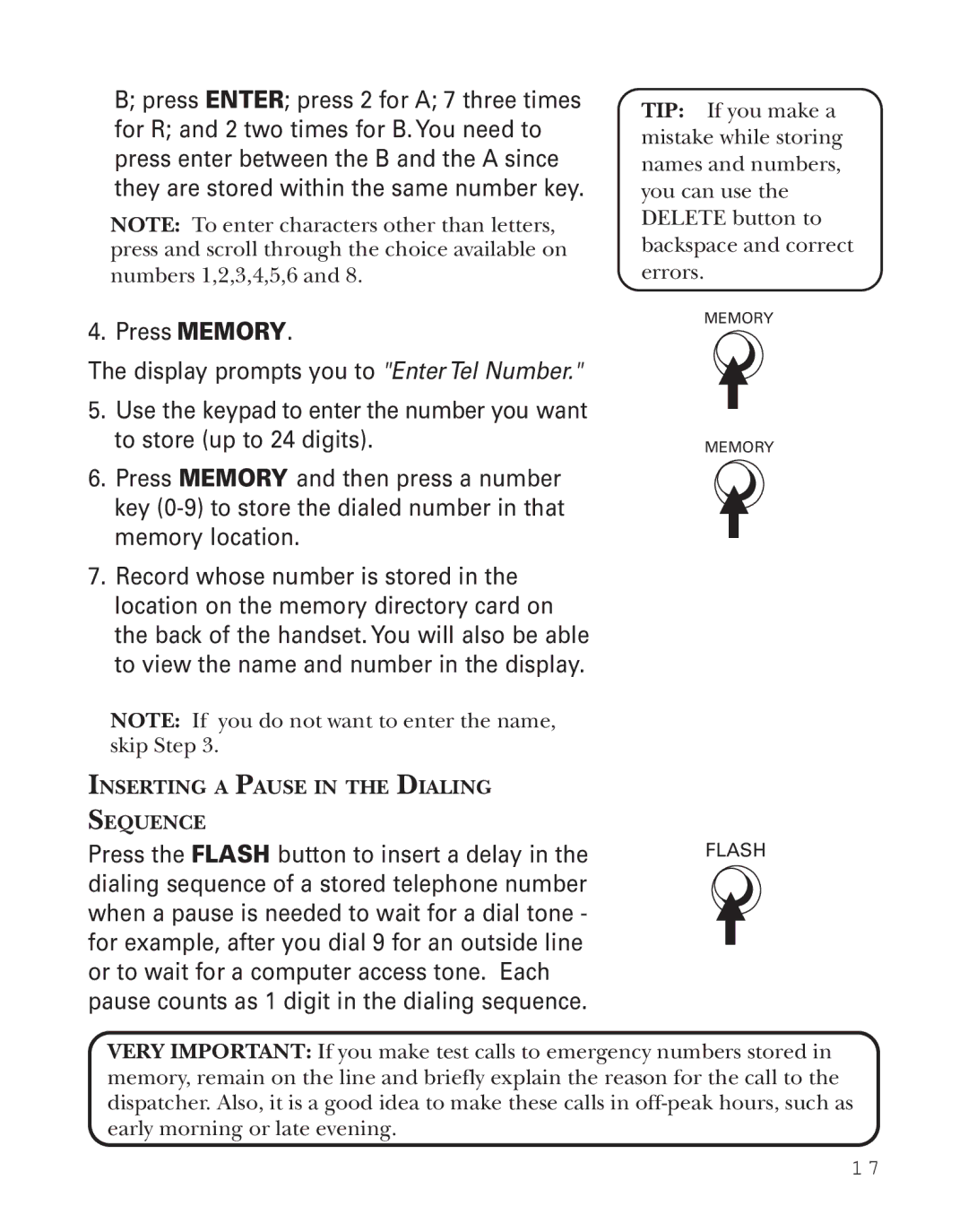 Southwestern Bell 2-9773 manual Inserting a Pause in the Dialing Sequence 