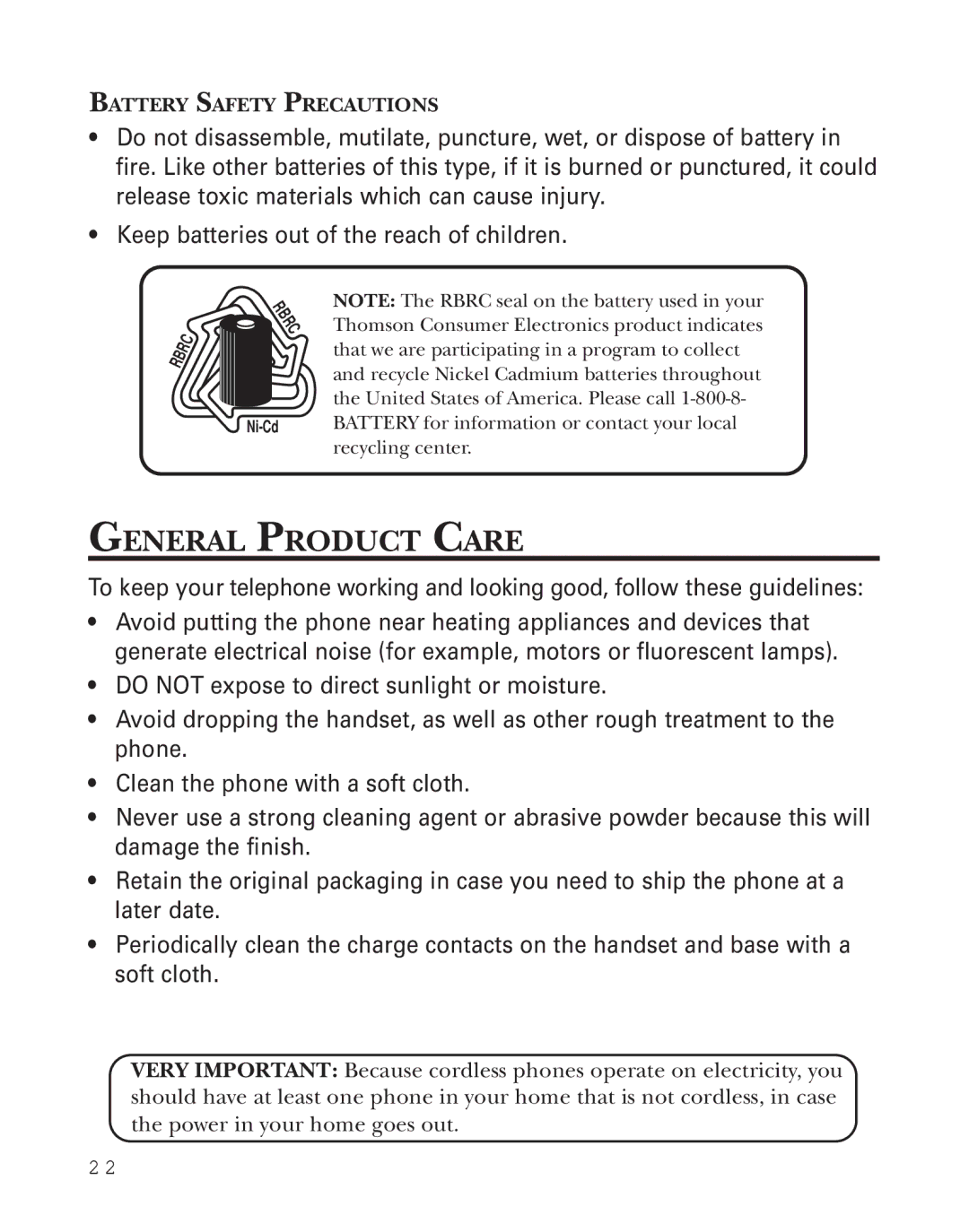 Southwestern Bell 2-9773 manual General Product Care 