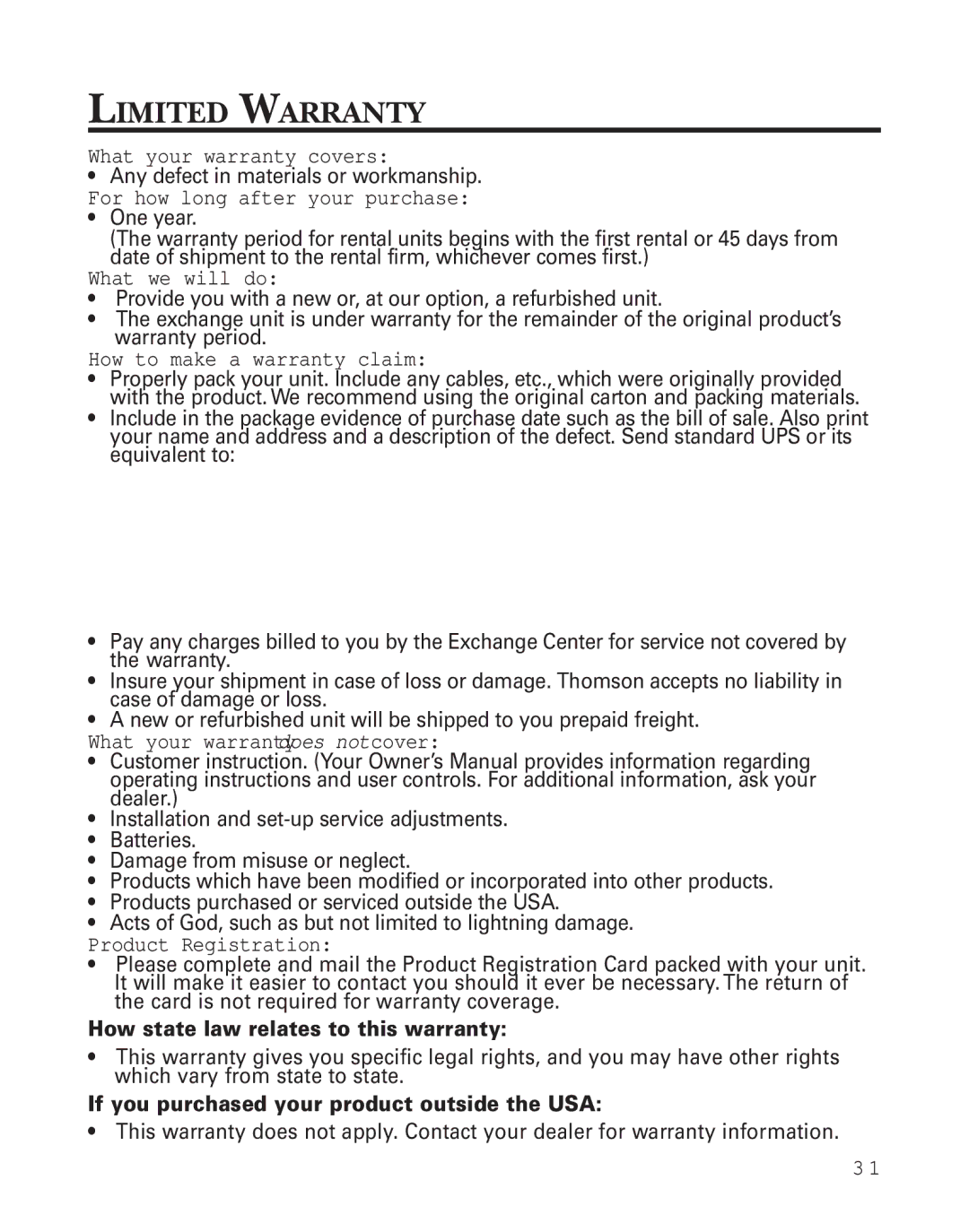 Southwestern Bell 2-9773 manual Limited Warranty, For how long after your purchase 