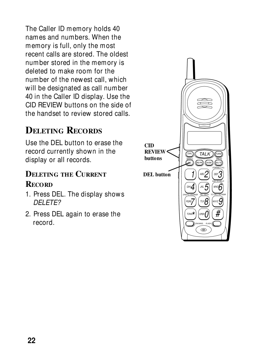 Southwestern Bell 26963 manual Deleting Records, Delete? 