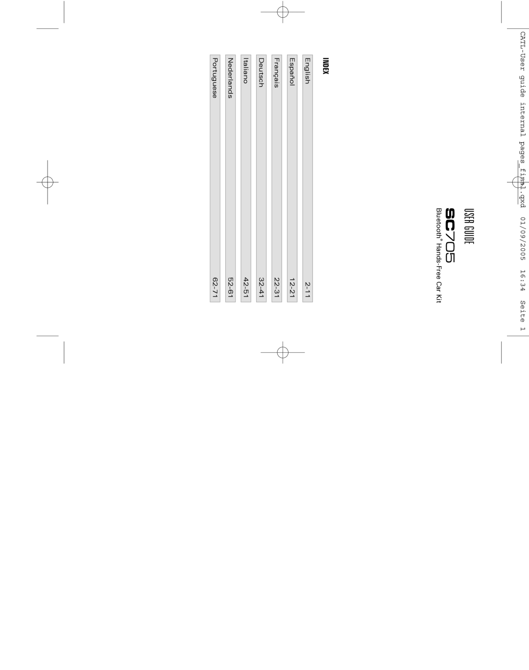 Southwing SC705 manual User Guide, Index 