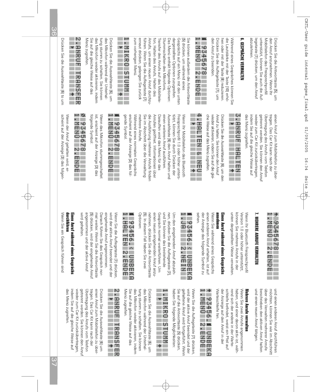 Southwing SC705 manual Enu, Anruf Transfer 1.MENU 2.ENDE, Halten 2.ENDE, Mikro Stumm 