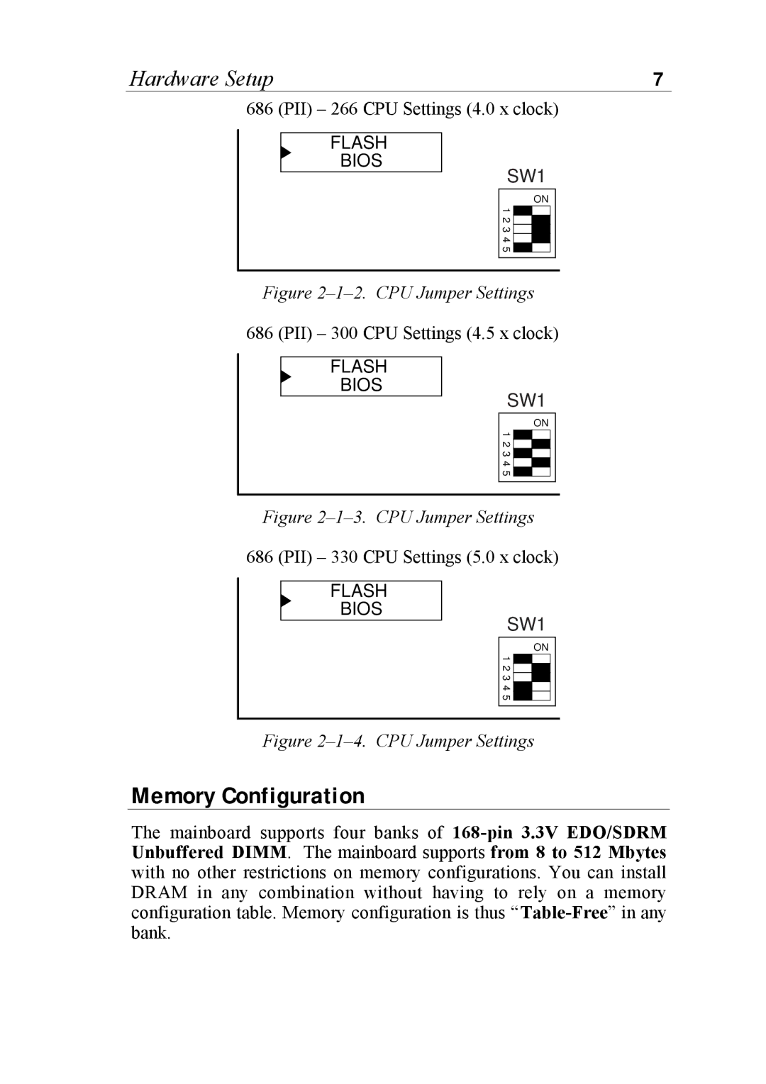 SOYO 6KB82440 manual Memory Configuration, Hardware Setup 