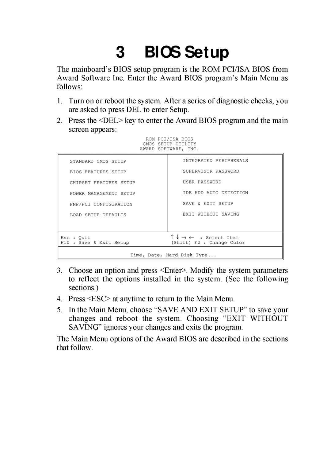 SOYO 6KB82440 manual Bios Setup 