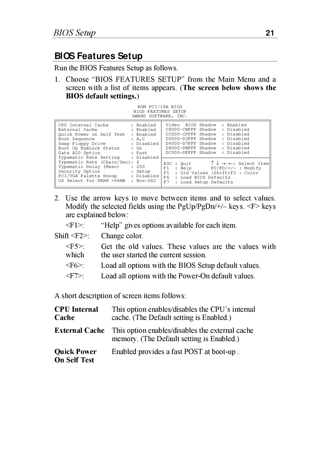 SOYO 6KB82440 manual Bios Features Setup 